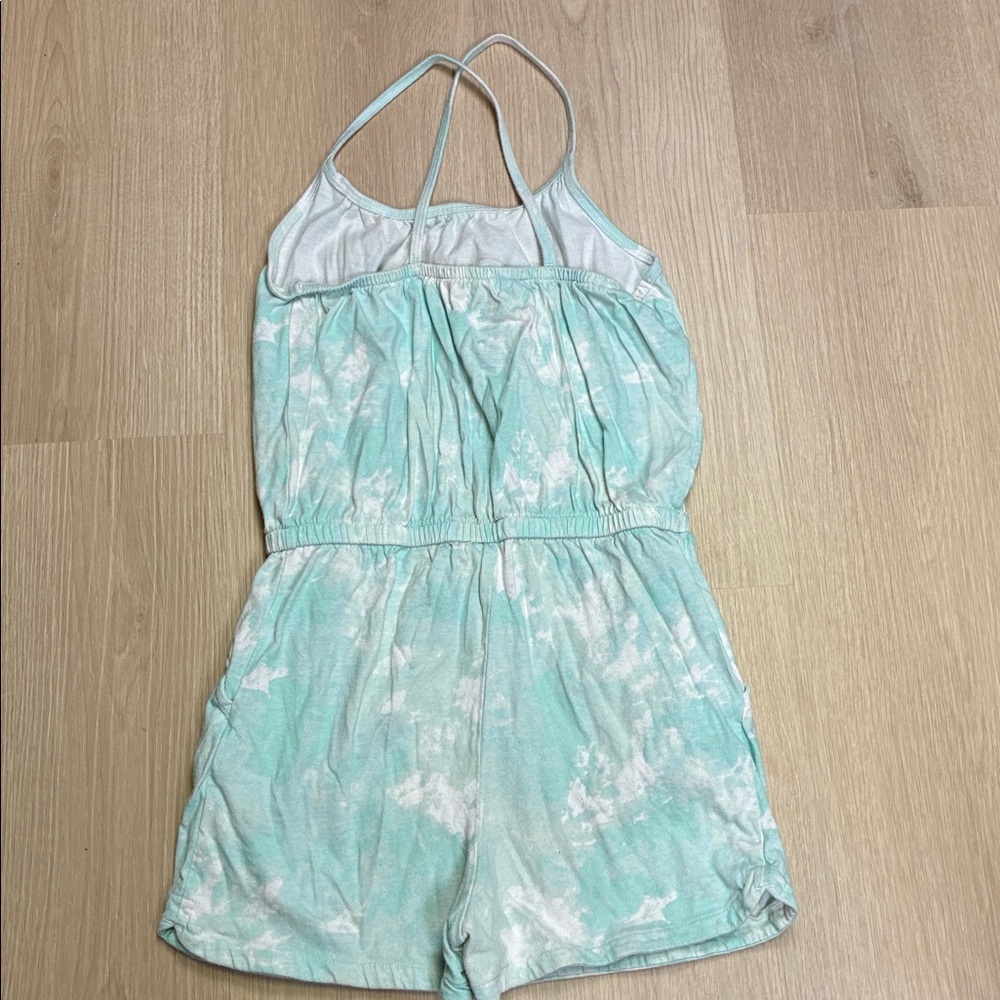 Star Wars Jumping Beans Mint Green Tie Dye Baby Yoda Romper - Picture 5 of 5